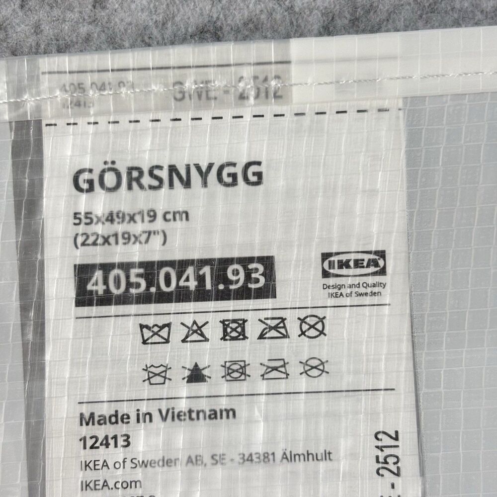 IKEA GÖRSNYGG Storage Moving Bags 22" White Gray Stripe w/ Straps Lot of 3 NWT - Picture 4 of 7